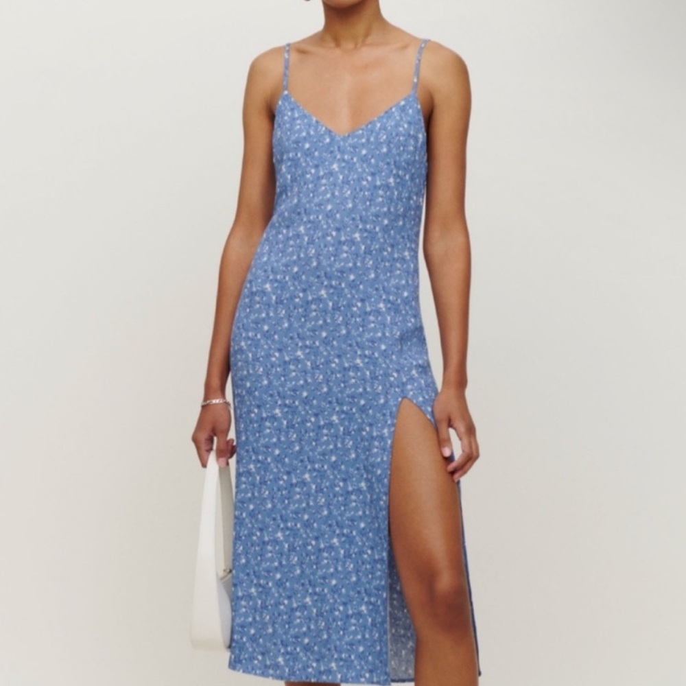 Reformation Crimini Blue Floral Dress